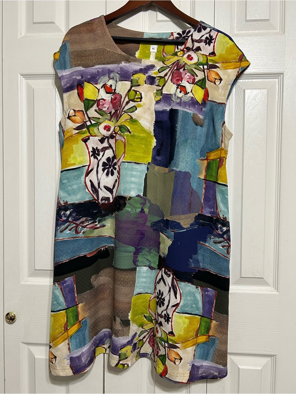 Uncle Frank Sleeveless Floral Abstract Print Shift Dress - Multicolor